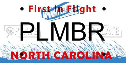 PLMBR North Carolina License Plate