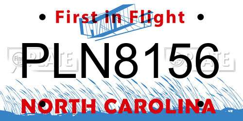 PLN8156 North Carolina License Plate