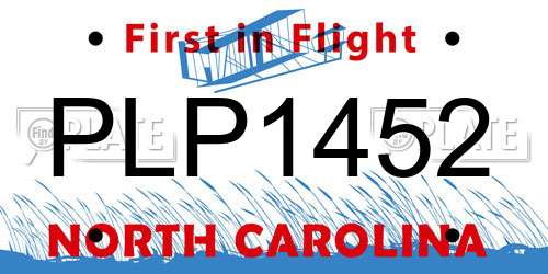 PLP1452 North Carolina License Plate