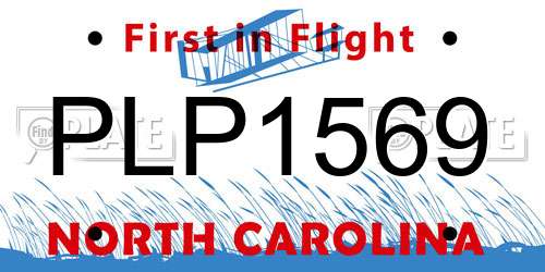 PLP1569 North Carolina License Plate