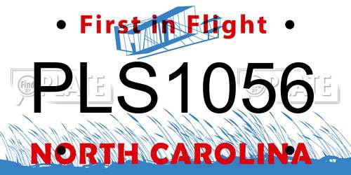PLS1056 North Carolina License Plate