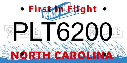 PLT6200 North Carolina License Plate