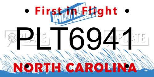 PLT6941 North Carolina License Plate