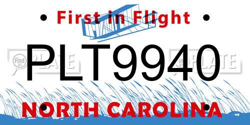PLT9940 North Carolina License Plate