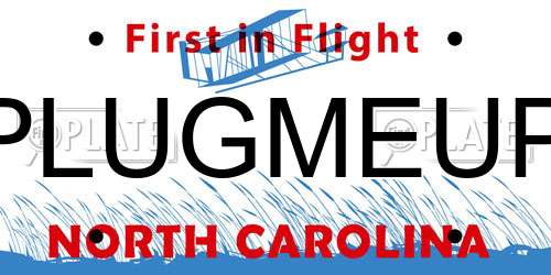 PLUGMEUP North Carolina License Plate