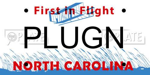 PLUGN North Carolina License Plate