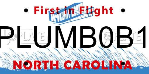 PLUMB0B1 North Carolina License Plate