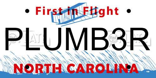 PLUMB3R North Carolina License Plate
