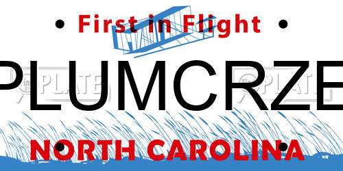 PLUMCRZE North Carolina License Plate