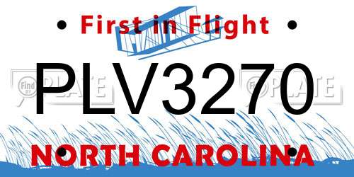 PLV3270 North Carolina License Plate
