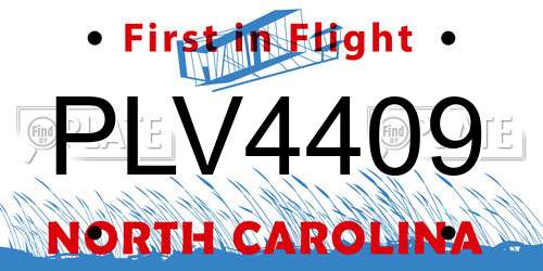 PLV4409 North Carolina License Plate