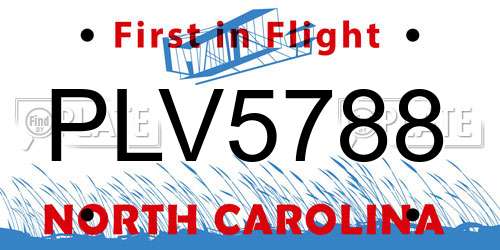 PLV5788 North Carolina License Plate