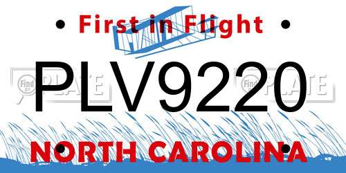 PLV9220 North Carolina License Plate