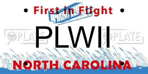 PLWII North Carolina License Plate