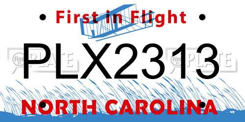 PLX2313 North Carolina License Plate