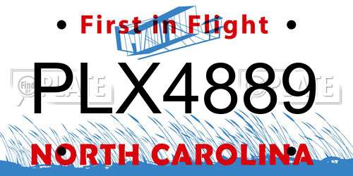 PLX4889 North Carolina License Plate