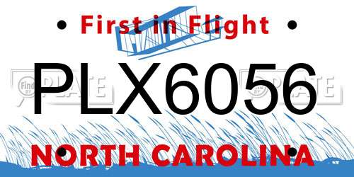 PLX6056 North Carolina License Plate