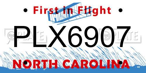 PLX6907 North Carolina License Plate