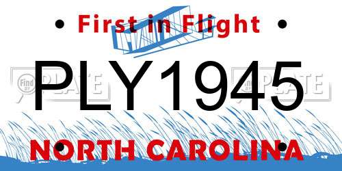 PLY1945 North Carolina License Plate