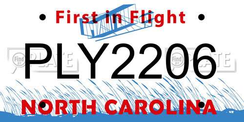 PLY2206 North Carolina License Plate