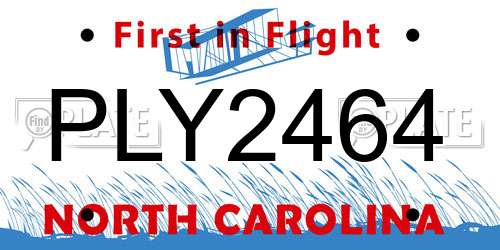 PLY2464 North Carolina License Plate