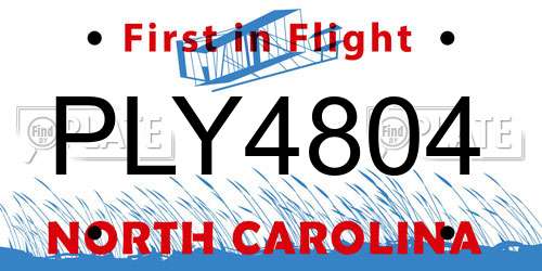 PLY4804 North Carolina License Plate