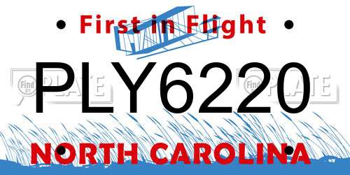 PLY6220 North Carolina License Plate