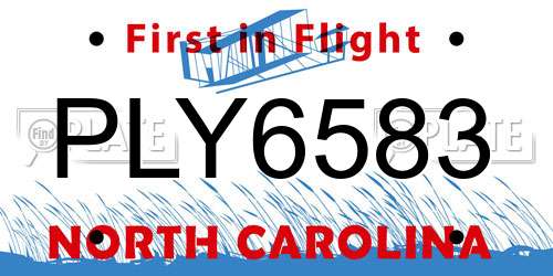 PLY6583 North Carolina License Plate