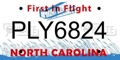PLY6824 North Carolina License Plate