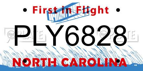 PLY6828 North Carolina License Plate