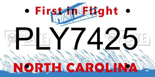 PLY7425 North Carolina License Plate