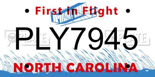 PLY7945 North Carolina License Plate