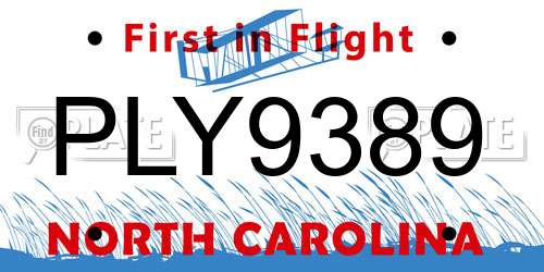 PLY9389 North Carolina License Plate