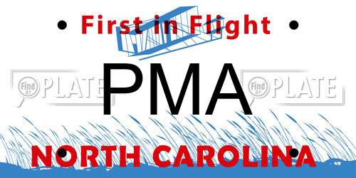 PMA North Carolina License Plate