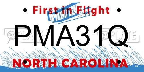 PMA31Q North Carolina License Plate
