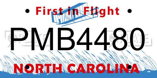 PMB4480 North Carolina License Plate