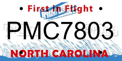 PMC7803 North Carolina License Plate