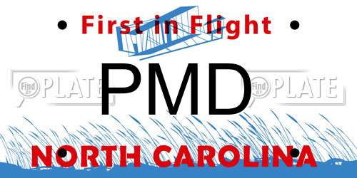 PMD North Carolina License Plate