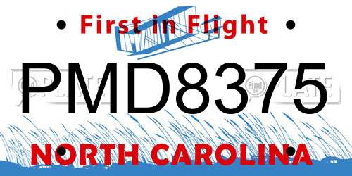PMD8375 North Carolina License Plate
