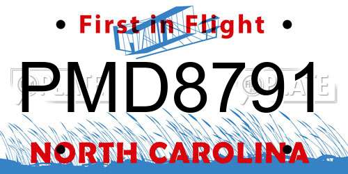 PMD8791 North Carolina License Plate
