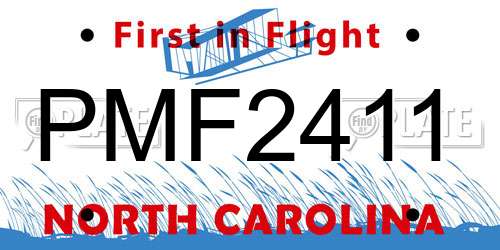 PMF2411 North Carolina License Plate