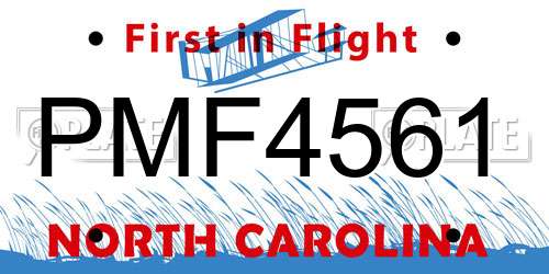 PMF4561 North Carolina License Plate