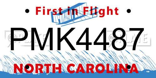 PMK4487 North Carolina License Plate