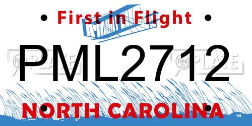 PML2712 North Carolina License Plate