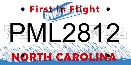 PML2812 North Carolina License Plate