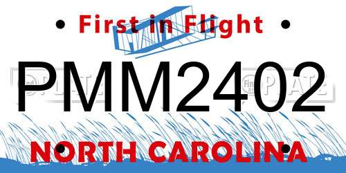 PMM2402 North Carolina License Plate