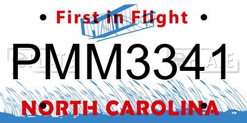 PMM3341 North Carolina License Plate