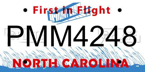 PMM4248 North Carolina License Plate