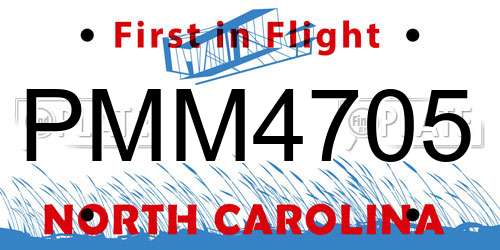 PMM4705 North Carolina License Plate