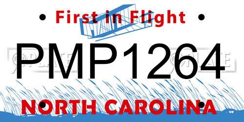 PMP1264 North Carolina License Plate